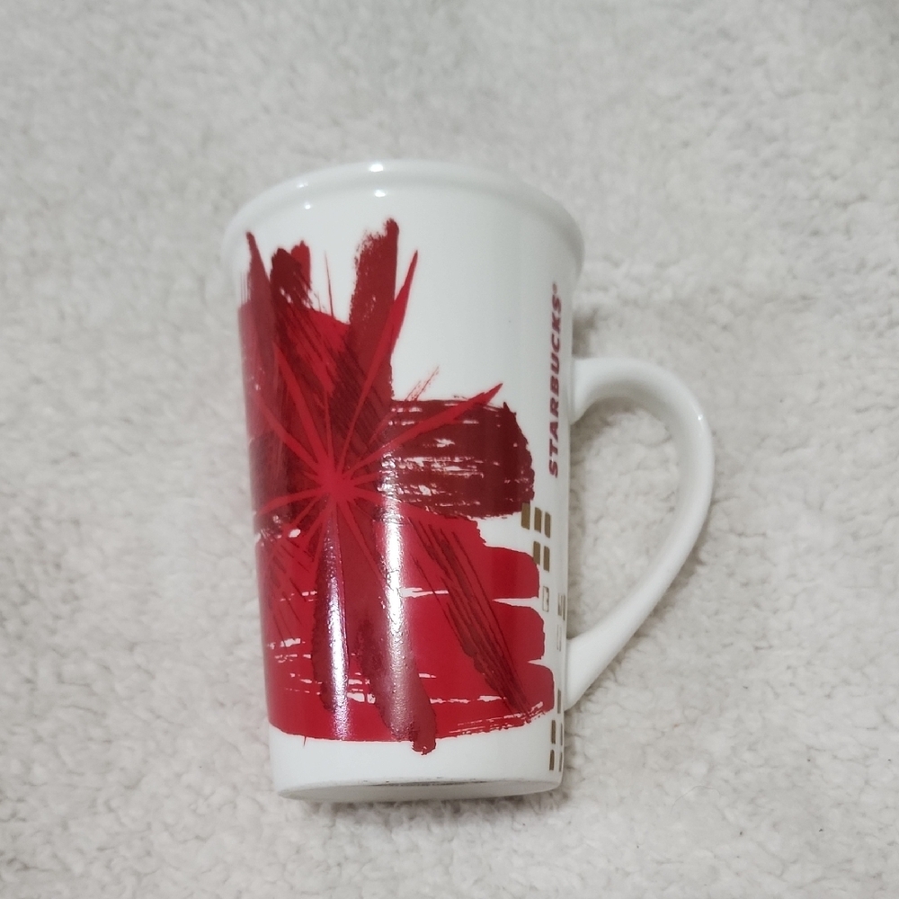 Starbucks 2014 Vibrant Red and White Ceramic Mug